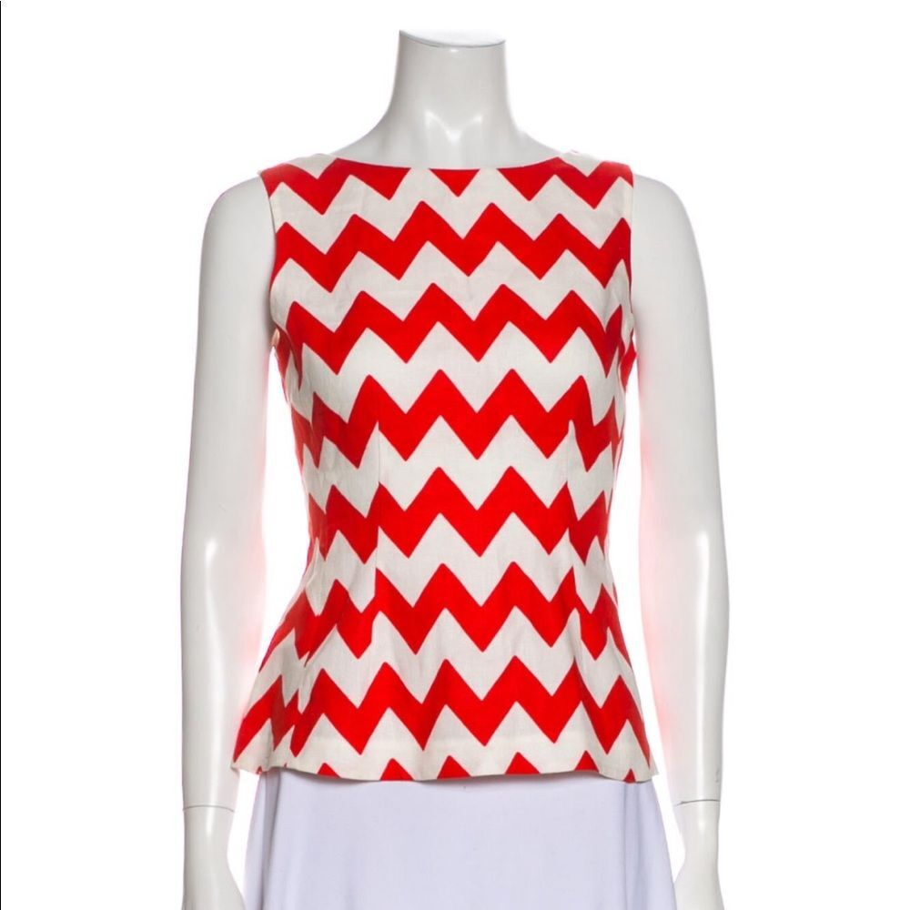 KATE SPADE SIZE 6 Linen Striped Top Blouse 35 Bust